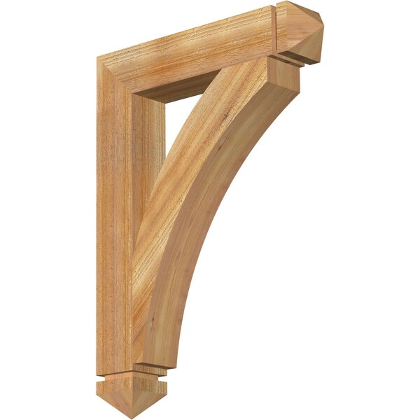 Ekena Millwork Thorton Arts & Crafts Rough Sawn Bracket, Western Red Cedar, 4"W x 22"D x 30"H BKT04X22X30THR03RWR - main